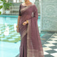 Wine Pure Linen Saree Katha Weaving