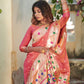 Peach Banarasi Soft Silk Paithani Saree With Zari Border