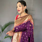 Purple Pure Polka Paithani Silk Saree