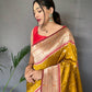 Mustard Yellow Pure Polka Paithani Silk Saree