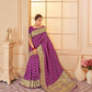 Purple Pure Silk Saree With Zari Work