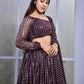 Wine Colour Embroidered Faux Georgette Party Wear Lehenga Choli