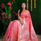 Lavender Pink Beautiful Lavender Pink Soft Silk Saree With Weaving Silver Zari