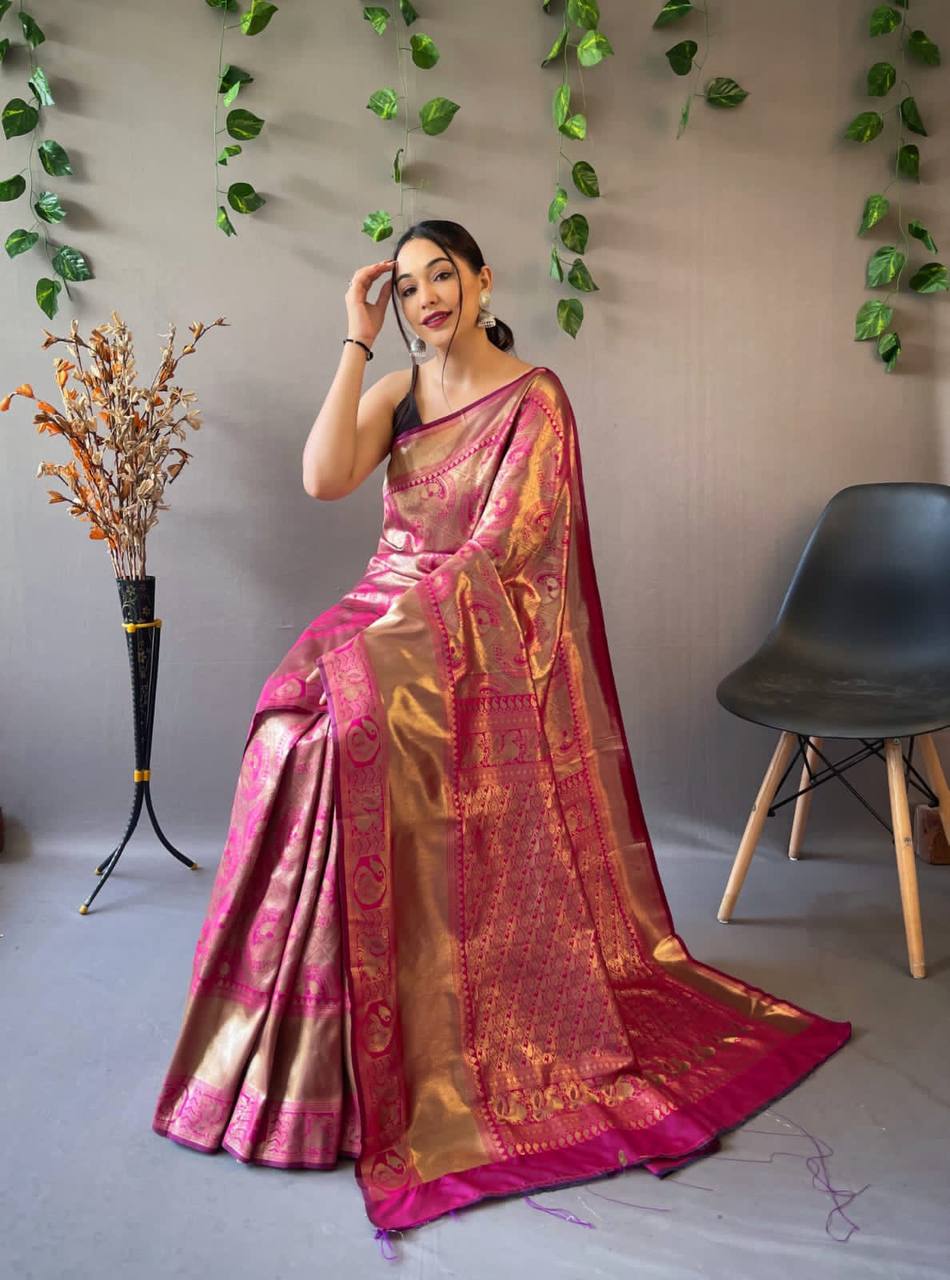 Heavy Silk Pure Maroon Saree