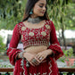 Maroon Embroidered Faux Georgette Party Wear Lehenga Choli