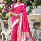 Rani Banarasi Soft Silk Paithani Saree With Zari Border
