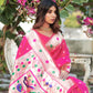 Rani Banarasi Soft Silk Paithani Saree With Zari Border