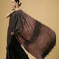 Black Ajarakh Digital Print Muslin Fabric Saree With Rich Glaze .