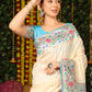 White Banarasi Soft Silk Paithani Saree