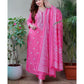 Cotton Pink Kurti With Dupatta Set