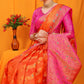 Orange Balatan Pure Silk Saree With Rich Pallu