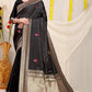 Kanchipuram Pure Black Silk Handloom Saree