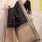 Kanchipuram Pure Black Silk Handloom Saree