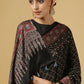 Black Ajarakh Digital Print Muslin Fabric Saree With Rich Glaze .