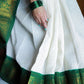 Green Lichi Silk Banarasi Saree With  Kanjiwaram Figure