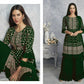 Gorgeous Green Georgette Top With Sarara Plazzo Full Set