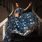 Blue Organza Embroidered Faux Georgette Party Wear Lehenga Choli