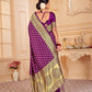 Purple Pure Silk Saree With Zari Work