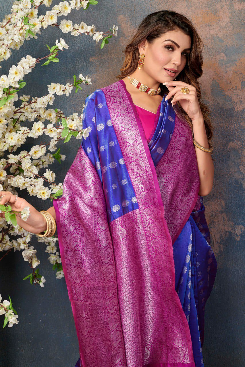 Blue Traditional Pure Kanjivaram Handloom Silk Saree