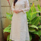 White Beautiful Embroidery Chanderi Kurti Set