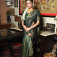 Dark Green Soft Silk Saree With Contrast Fancy Zari Weaves Border