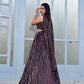 Wine Colour Embroidered Faux Georgette Party Wear Lehenga Choli