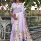 Lavender Banarasi Soft Silk Paithani Saree With Zari Border