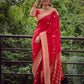 Ruby Banarasi Saree With Lichi Silk Fab