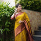 Gold Lichi Silk Banarasi Saree