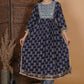 Blue Rayon Nayra Cut  Heavy Gota  Lace Work Kurti