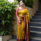 Gold Lichi Silk Banarasi Saree
