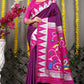 Soft Whine Silk Paithani Saree With Rich Pallu And Meenakari work