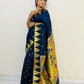 Blue Paithani Pure Silk Handloom Saree