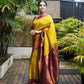 Gold Lichi Silk Banarasi Saree