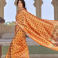 Orange Soft Silk Bandhani Saree With Pure Jari Work