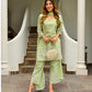 Green Chikenkari Embroidered  Kurta Set With Dupptta
