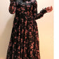 Beautiful Black Georgette Red Printed Gown