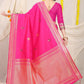 Kanchipuram Pure Pink Silk Handloom Saree