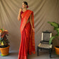 Red Pure Patola Silk Saree With Contrast Meenakari
