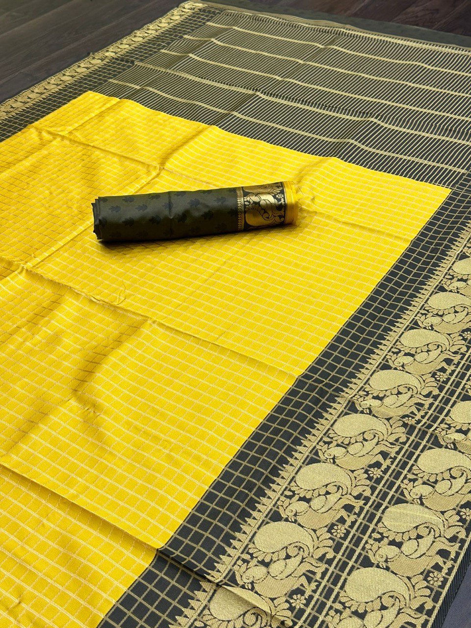Kanjiwaram Two Lining Picok  Silk Banarasi Saree