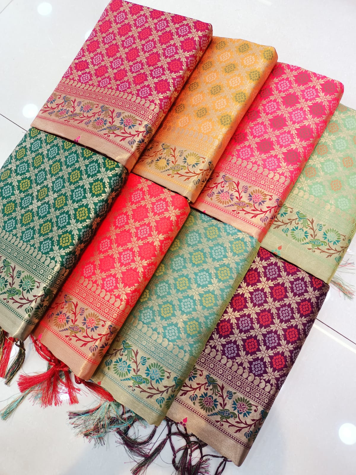 Soft Silk Bandhani Saree With Pure Jari Work