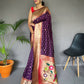 Purple Pure Polka Paithani Silk Saree