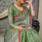 Beautiful Light Green Colour With Lichi Soft Silk Saree With Weaving Silver