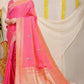 Kanchipuram Pure Baby Pink Silk Handloom Saree