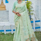 Linen Tissue Saree With Zari Border