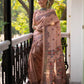 Peach Tussar Silk Saree With Madhubani Print