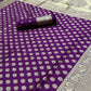 Purple Pure Silk Saree With Zari Work