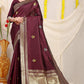 Kanchipuram Pure Maroon Silk Handloom Saree