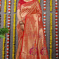 Beautiful Orange Paithani Pure silk handloom saree with Pure Jari