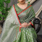 Beautiful Light Green Colour With Lichi Soft Silk Saree With Weaving Silver